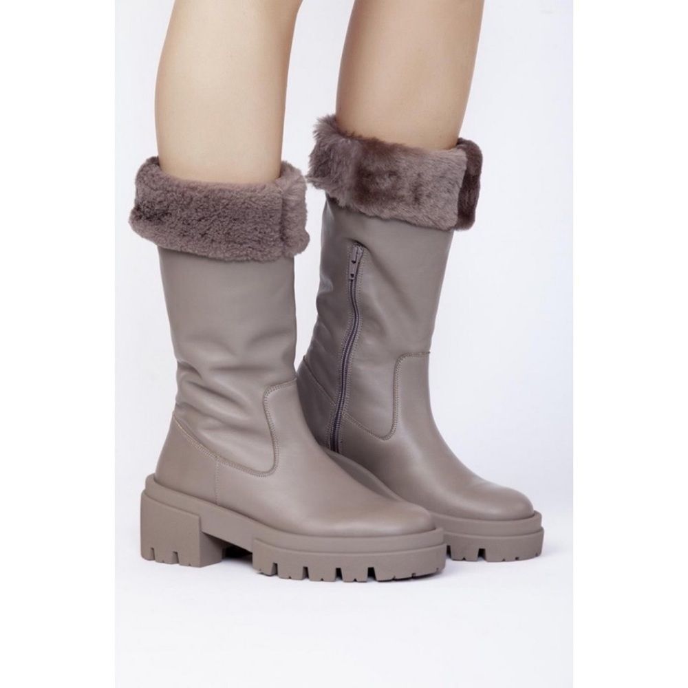 Free People x Equitaire Charlee Mid Shearling Fur Boots $348 - Picture 12 of 14